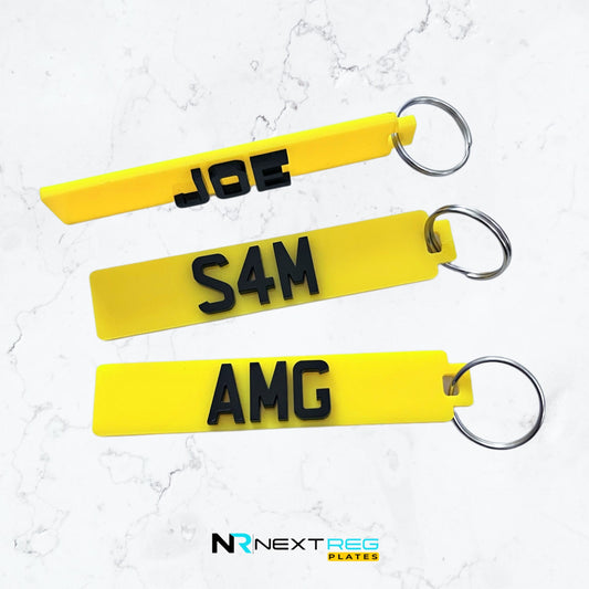 Personalised 4D Number Plate Keyrings